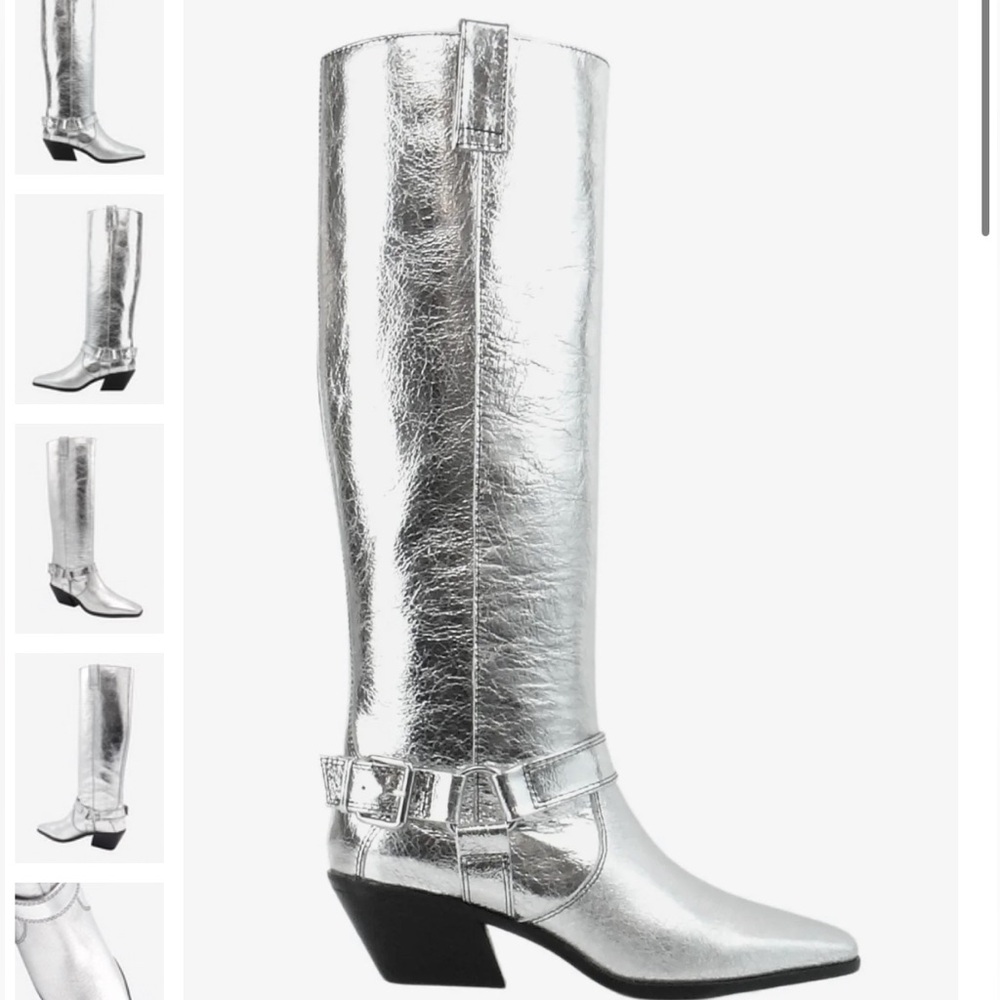 Caverly Milly Boot Crinkle Silver Size 39 - Picture 1 of 16